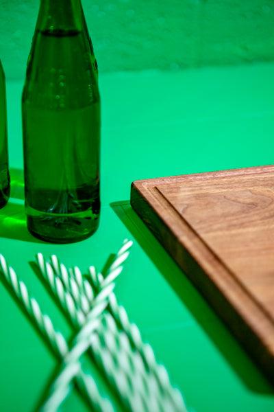 wood cutting board with juice track